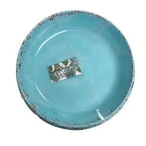 NWT! Tommy Bahama Dinnerware Set of 8 BLUE CRACKLE- 4 Plates/ 4 Bowls